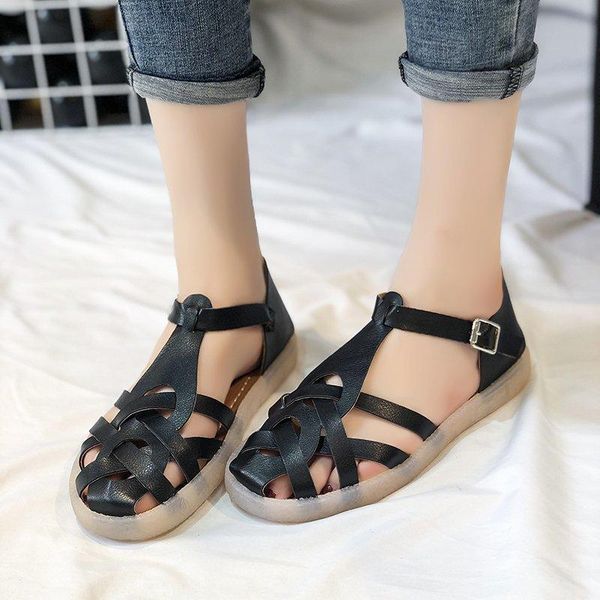 summer personality female flat sandals hollow retro bow round head ladies shoes super soft female buckle flat shoes fashion, Black
summer personality female flat sandals hollow retro bow round head ladies shoes super soft female buckle flat shoes fashion, Black