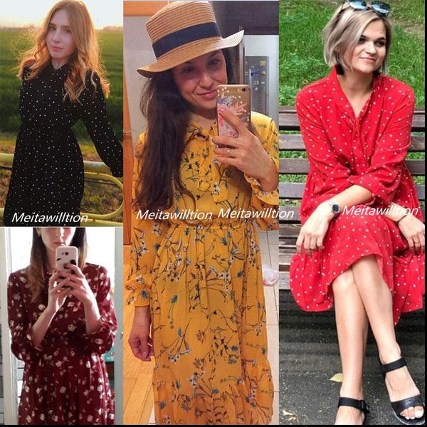 summer autumn chiffon dresses 2021 casual long sleeve floral print party dress female high elastic waist bohemian dress vestidos, Black;gray 
summer autumn chiffon dresses 2021 casual long sleeve floral print party dress female high elastic waist bohemian dress vestidos, Black;gray