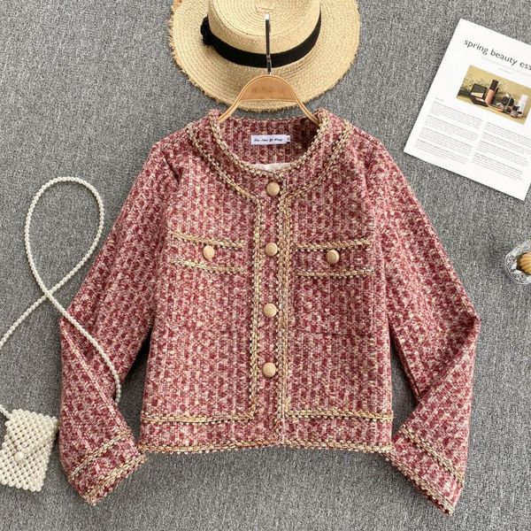 women's jackets korean chic women tweed jacket 2021 fashion autumn winter vintage short coat elegant ladies long sleeve buttons casual, Black;brown
women's jackets korean chic women tweed jacket 2021 fashion autumn winter vintage short coat elegant ladies long sleeve buttons casual, Black;brown