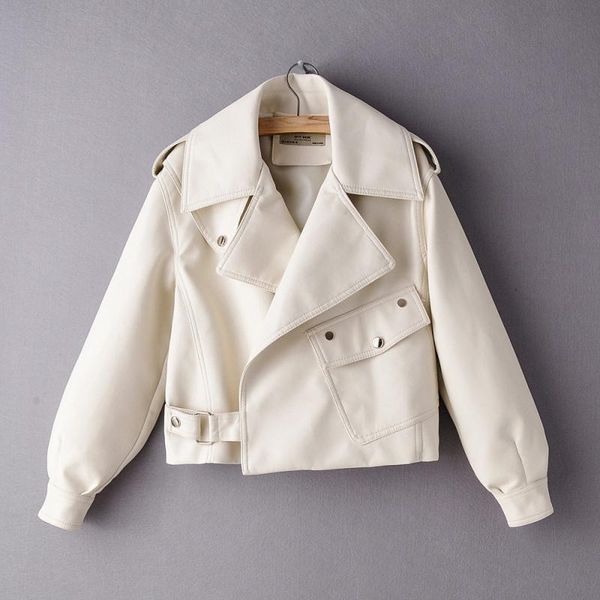 women's leather & faux fashion casual women pu jackets 2021 spring elegant white lady street wear tuesday my jacket, Black
women's leather & faux fashion casual women pu jackets 2021 spring elegant white lady street wear tuesday my jacket, Black