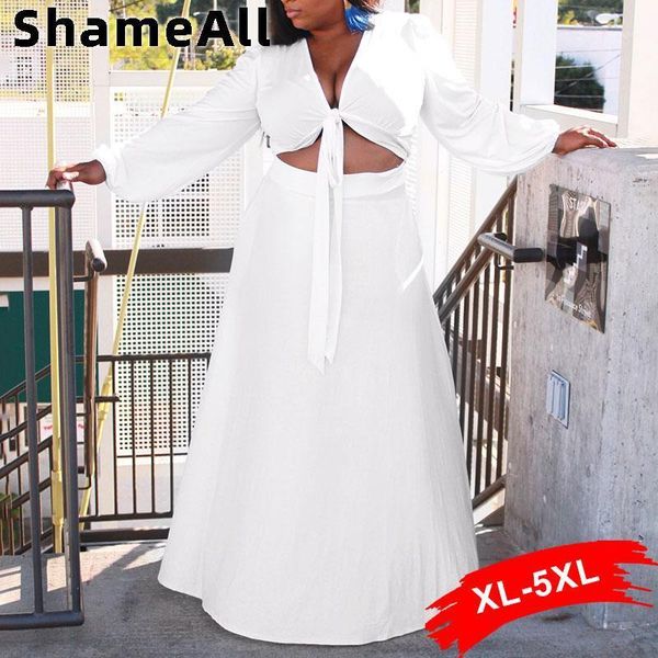 plus size tracksuits long sleeve crop maxi skirt 2 pieces sets 4xl v neck bow sashes cropped blouse shirts skirts matching suit, Black
plus size tracksuits long sleeve crop maxi skirt 2 pieces sets 4xl v neck bow sashes cropped blouse shirts skirts matching suit, Black