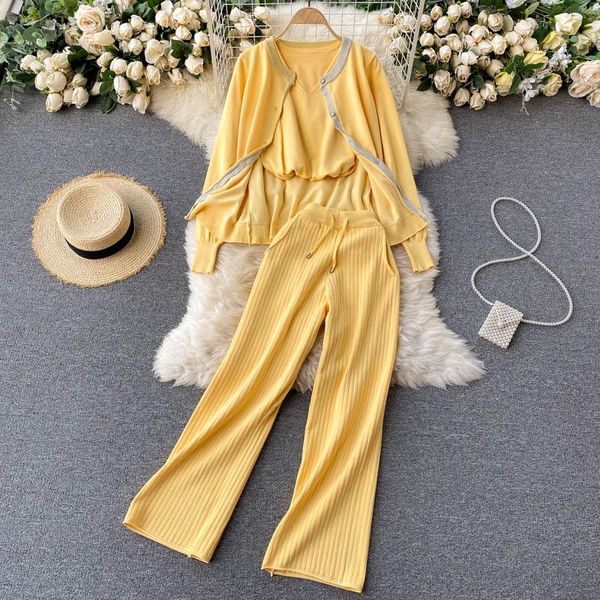 women's two piece pants amolapha women knit long sleeve sweater vest sets tracksuits single breasted wide leg trousers 3pcs outfits, White
women's two piece pants amolapha women knit long sleeve sweater vest sets tracksuits single breasted wide leg trousers 3pcs outfits, White