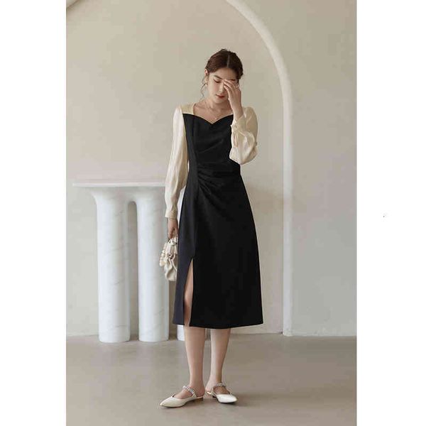 casual dresses dushu autumn women temperament stitching long sleeves dress square neck pleated design hem slit a-line skirts ikek, Black;gray
casual dresses dushu autumn women temperament stitching long sleeves dress square neck pleated design hem slit a-line skirts ikek, Black;gray