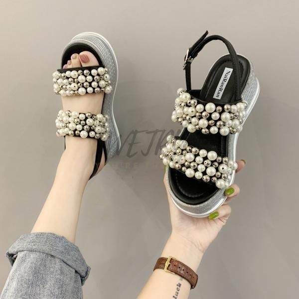 slippers women slides bow summer sandals pearl thick soles flat platform female floral beach shoes flip flops, Black
slippers women slides bow summer sandals pearl thick soles flat platform female floral beach shoes flip flops, Black