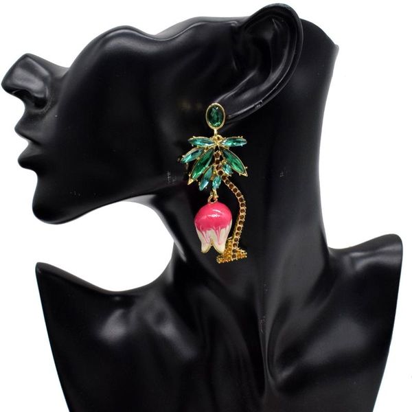 dangle & chandelier baroque crystal earrings coconut tulip design bohemian resort for women, Silver 
dangle & chandelier baroque crystal earrings coconut tulip design bohemian resort for women, Silver