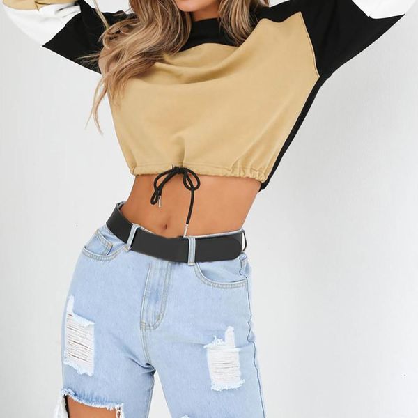 womens splcing color hoodie sweatshirt long sleeve drawstring short sweatshirt pullover femininas blouse #yj, Black
womens splcing color hoodie sweatshirt long sleeve drawstring short sweatshirt pullover femininas blouse #yj, Black