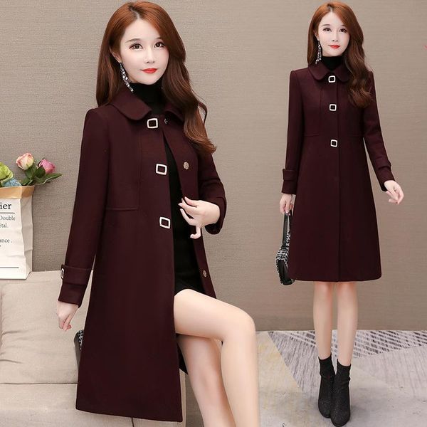 women's wool & blends woolen coat middle long autumn and winter 2021 foreign style large size loose single breasted, Black
women's wool & blends woolen coat middle long autumn and winter 2021 foreign style large size loose single breasted, Black