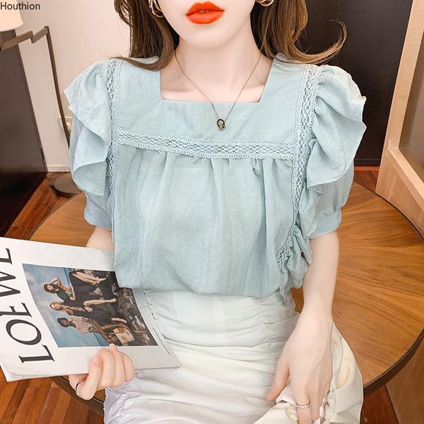 women's blouses & shirts blouse solid color patchwork shirt short sleeve casual fashion square collar summer style 10033, White
women's blouses & shirts blouse solid color patchwork shirt short sleeve casual fashion square collar summer style 10033, White
