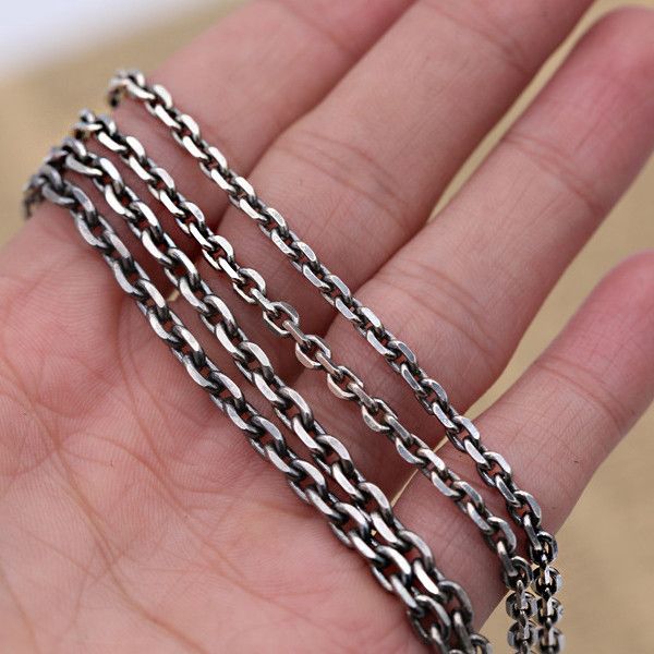 925 sterling silver link chain necklaces vintage antique punk luxury jewelry accessories gift for men women
925 sterling silver link chain necklaces vintage antique punk luxury jewelry accessories gift for men women