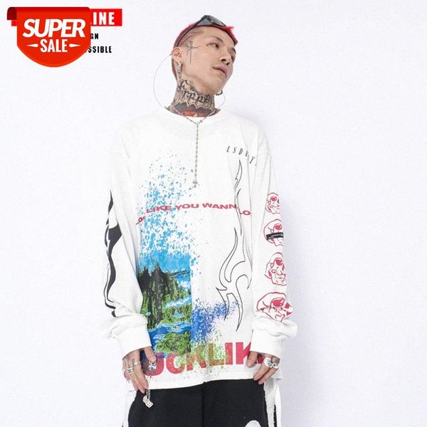 streetwear men european and american high street men's long-sleeved t-shirt spring ins personality hip-hop thin sweater couple models #, White;black
streetwear men european and american high street men's long-sleeved t-shirt spring ins personality hip-hop thin sweater couple models #, White;black