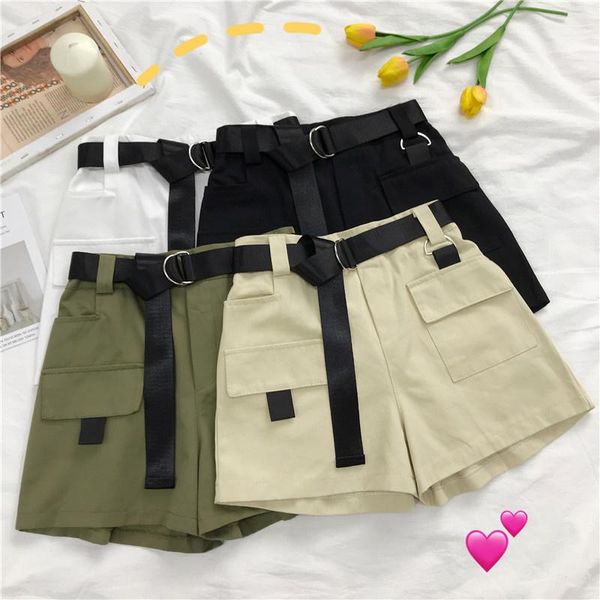 women's shorts elastic high waist cargo for women 2021 summer cozy cotton belt pocket female korean harajuku short pants, White;black
women's shorts elastic high waist cargo for women 2021 summer cozy cotton belt pocket female korean harajuku short pants, White;black