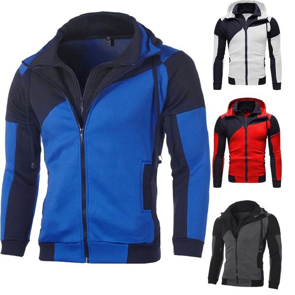 men's hoodies & sweatshirts winter thick patchwork double zipper warm hooded cardigan for male slim hoodie streetwear sweatshirt, Black
men's hoodies & sweatshirts winter thick patchwork double zipper warm hooded cardigan for male slim hoodie streetwear sweatshirt, Black