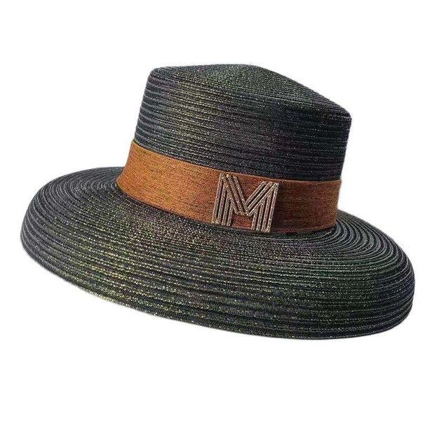 wide brim hats 2021 fashion letter women's sun protection summer straw hat lampshade cap european and american pearl bucket, Blue;gray
wide brim hats 2021 fashion letter women's sun protection summer straw hat lampshade cap european and american pearl bucket, Blue;gray