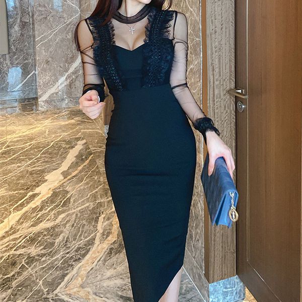 new arrival fashion spring party women ol ladies temperament perspective mesh patchwork midi black slim pencil dress e1dt, White;black
new arrival fashion spring party women ol ladies temperament perspective mesh patchwork midi black slim pencil dress e1dt, White;black