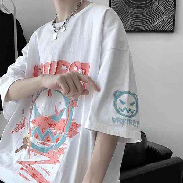 summer short t-shirt men's trend hip hop brand loose t-shirt casual versatile fashion half sleeve clothes, White;black
summer short t-shirt men's trend hip hop brand loose t-shirt casual versatile fashion half sleeve clothes, White;black