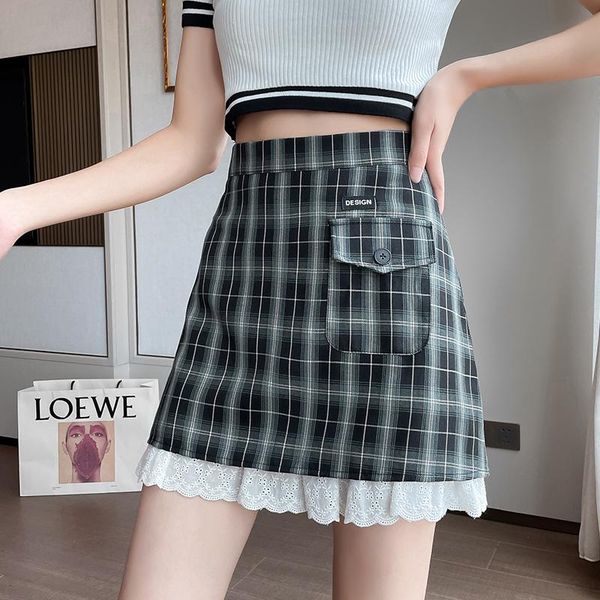 skirts lace plaid women's summer 2021 high waist retro style bag hip looks thin and versatile, Black
skirts lace plaid women's summer 2021 high waist retro style bag hip looks thin and versatile, Black