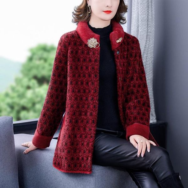 women's wool & blends mother's winter clothes mid-length mink velvet coat fashion stand collar long sleeve large size woolen jacke, Black
women's wool & blends mother's winter clothes mid-length mink velvet coat fashion stand collar long sleeve large size woolen jacke, Black