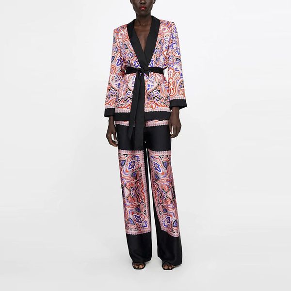 fashion patchwork floral suit jacket with sash women spring blouse coat elegant v neck office pants sets outfit xz1939 210525, White
fashion patchwork floral suit jacket with sash women spring blouse coat elegant v neck office pants sets outfit xz1939 210525, White