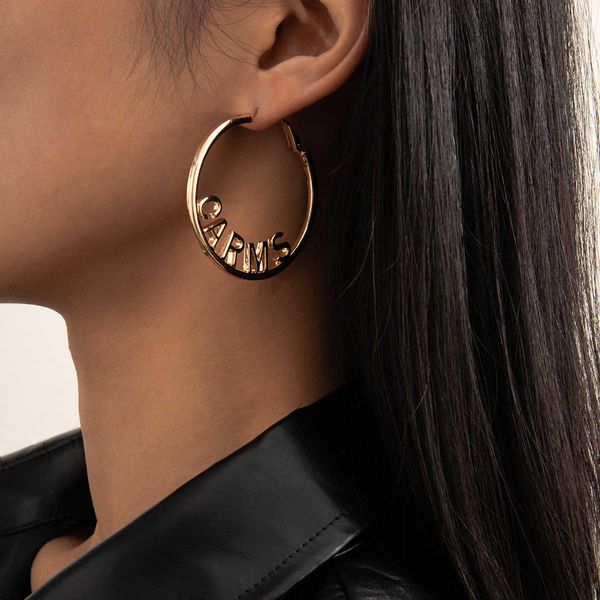 jewelry fashion cool english letter carms personality exaggeration circle geometry earrings, Silver
jewelry fashion cool english letter carms personality exaggeration circle geometry earrings, Silver