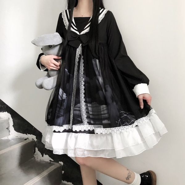 japanese lolita style spring summer dress sailor collar bow black blue tulle dress cute kawaii ruffles mesh party dresses 12507, Red
japanese lolita style spring summer dress sailor collar bow black blue tulle dress cute kawaii ruffles mesh party dresses 12507, Red