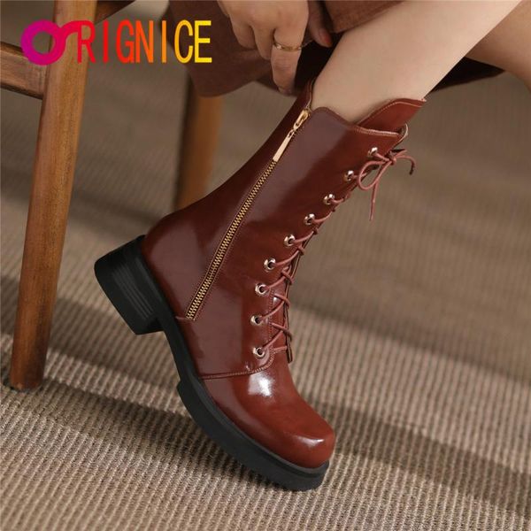 boots orignice genuine leather 2021 women ankle autumn zipper round toe cross tied handmade concise leisure platform shoes, Black
boots orignice genuine leather 2021 women ankle autumn zipper round toe cross tied handmade concise leisure platform shoes, Black