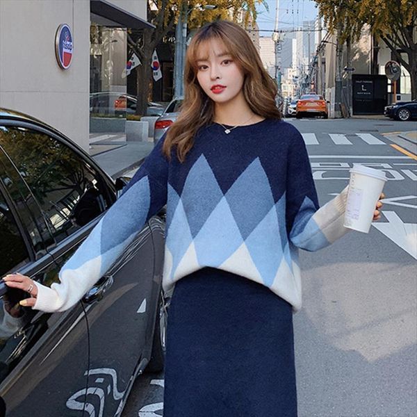 knitted sets autumn winter women tracksuits o neck geometric palid loose pullover sweater and split long pencil skirt suits, Gray
knitted sets autumn winter women tracksuits o neck geometric palid loose pullover sweater and split long pencil skirt suits, Gray