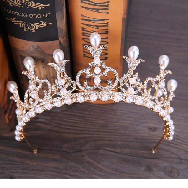 vintage bridal crown golden rhinestone crystal pearl headband crown wedding hair accessories princess crown bridal jllcce, Silver
vintage bridal crown golden rhinestone crystal pearl headband crown wedding hair accessories princess crown bridal jllcce, Silver