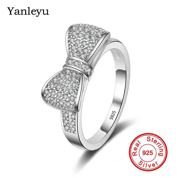 wedding rings yanleyu band ring jewelry real solid 925 sterling silver micro zircon cz bow-knot female engagement gift pr023, Slivery;golden
wedding rings yanleyu band ring jewelry real solid 925 sterling silver micro zircon cz bow-knot female engagement gift pr023, Slivery;golden