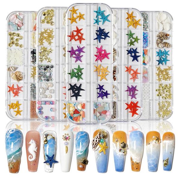 nail art decorations 12 grids manicure ocean slice seashell stones jewelry in box metal rivet mixed rhinestones studs diy tips accessories, Silver;gold
nail art decorations 12 grids manicure ocean slice seashell stones jewelry in box metal rivet mixed rhinestones studs diy tips accessories, Silver;gold