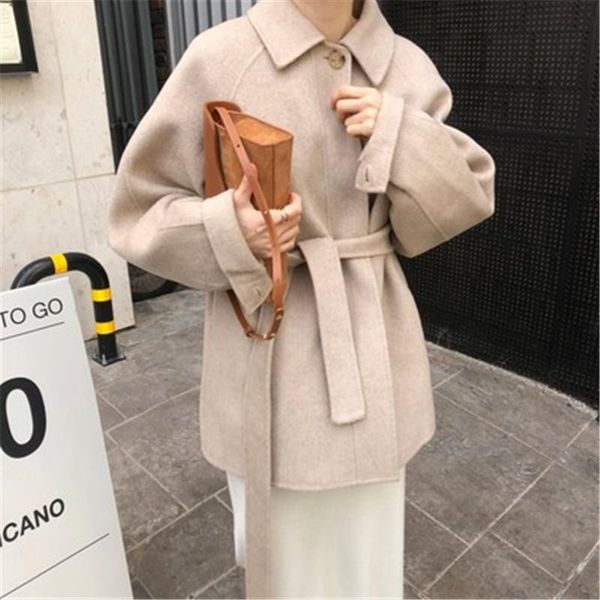 women's wool & blends chic design simple solid elegant fashion sweater cardigans for ladies basic 2021 autumn coat, Black
women's wool & blends chic design simple solid elegant fashion sweater cardigans for ladies basic 2021 autumn coat, Black