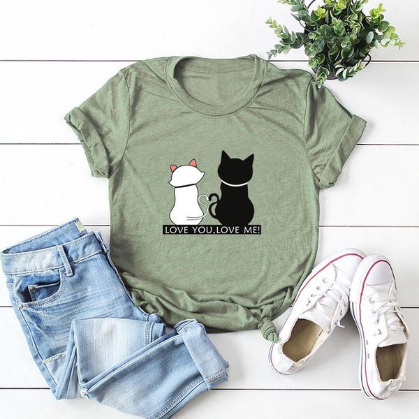 women cat basic t-shirt summer oversized cute cats cotton tees casual fashion harajuku kawaii cartoon print tee shirt, White
women cat basic t-shirt summer oversized cute cats cotton tees casual fashion harajuku kawaii cartoon print tee shirt, White