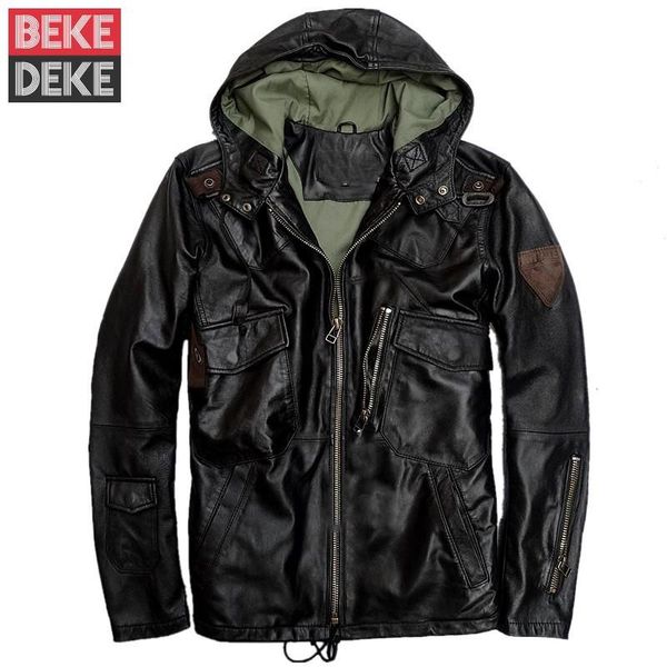 new arrival hooded leather men sheepskin flight short coats black casual pilot windbreaker zipper pockets slim fit punk style
new arrival hooded leather men sheepskin flight short coats black casual pilot windbreaker zipper pockets slim fit punk style