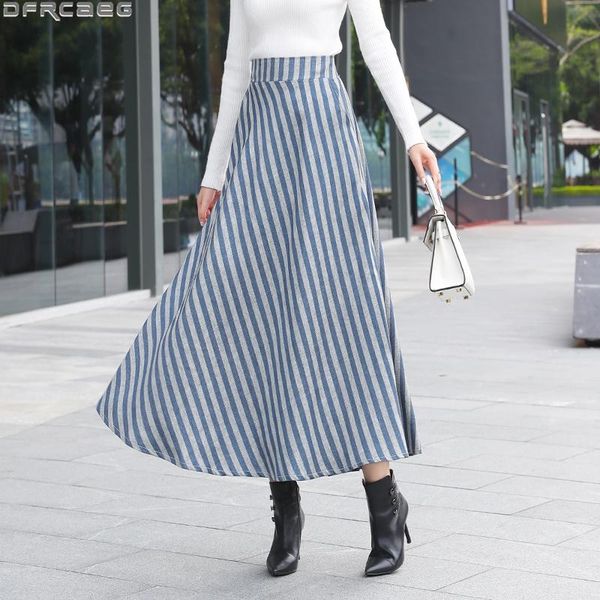 skirts vintage stretch high waist long for women winter woolen striped ladies big swing maxi skirt plus size jupe femme, Black
skirts vintage stretch high waist long for women winter woolen striped ladies big swing maxi skirt plus size jupe femme, Black