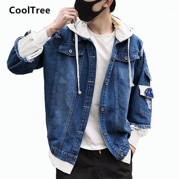 men's jackets cooltree men denim jacket spring autumn solid color single-breasted hooded jeans coats male slim fit fashion outerwear to, Black;brown
men's jackets cooltree men denim jacket spring autumn solid color single-breasted hooded jeans coats male slim fit fashion outerwear to, Black;brown