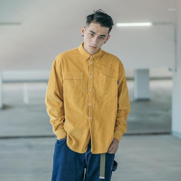 japanese retro yellow men shirt long sleeve pocket corduroy shirt men vintage autumn brown casual korean male clothes 50cs1, White;black
japanese retro yellow men shirt long sleeve pocket corduroy shirt men vintage autumn brown casual korean male clothes 50cs1, White;black