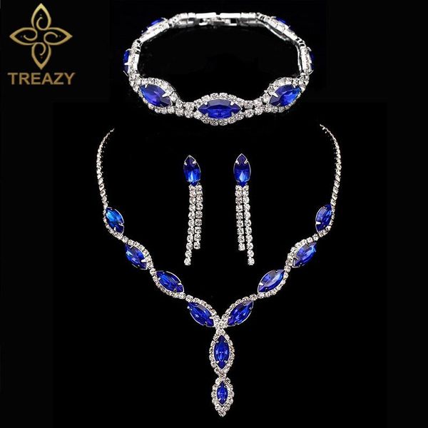 wedding jewelry sets treazy charming royal blue crystal rhinestone long tassel necklace earrings bracelet bridal, Slivery;golden
wedding jewelry sets treazy charming royal blue crystal rhinestone long tassel necklace earrings bracelet bridal, Slivery;golden
