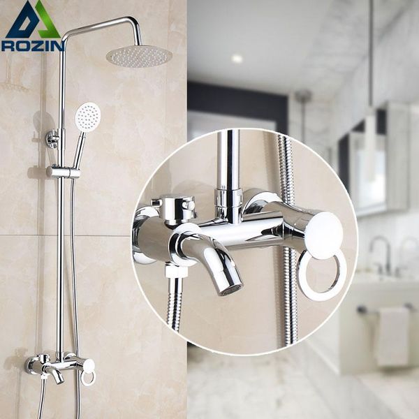 chrome bath shower column wall mounted 8" rainfall shower mixers with handshower with bath spout in wall mixer tap
chrome bath shower column wall mounted 8" rainfall shower mixers with handshower with bath spout in wall mixer tap
