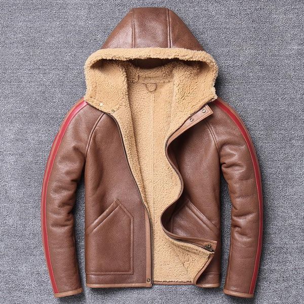men's leather & faux winter sheep fur natural wool shearling thick warm jacket mens sheepskin coat plus size jackets, Black
men's leather & faux winter sheep fur natural wool shearling thick warm jacket mens sheepskin coat plus size jackets, Black