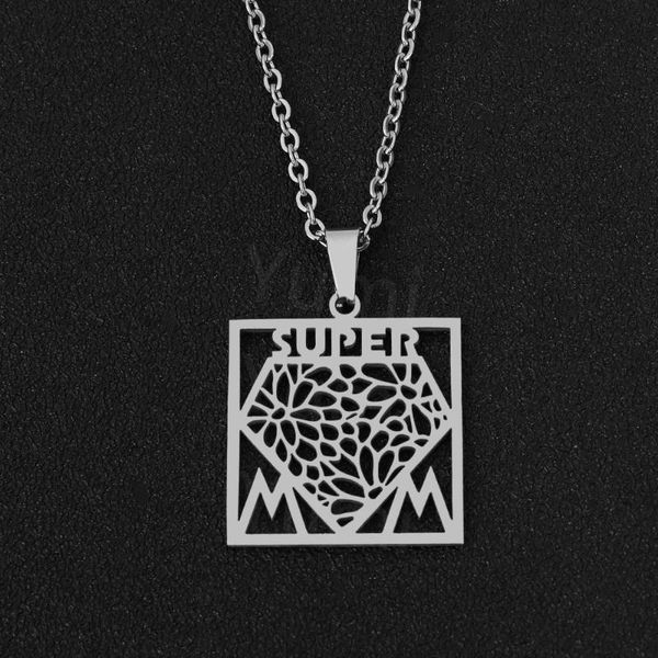 chains women stainless steel chain necklace for mother's day jewelry hollow carving super love mom square pendant, Silver
chains women stainless steel chain necklace for mother's day jewelry hollow carving super love mom square pendant, Silver