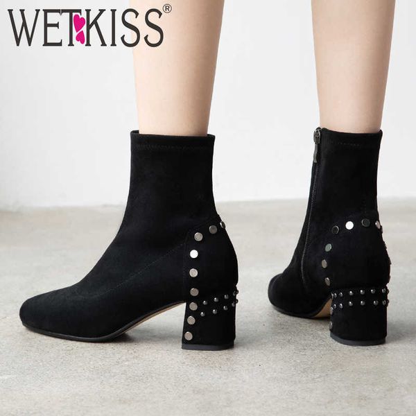 wetkiss stretch flock boots women studded ankle booties zip high heels shoes female square toe rivet shoes ladies winter 210630, Black
wetkiss stretch flock boots women studded ankle booties zip high heels shoes female square toe rivet shoes ladies winter 210630, Black