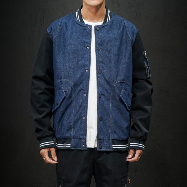 baseball jacket single-breasted o-neck autumn denim patchwork design youth men coat 7705 tda5, Black;brown
baseball jacket single-breasted o-neck autumn denim patchwork design youth men coat 7705 tda5, Black;brown