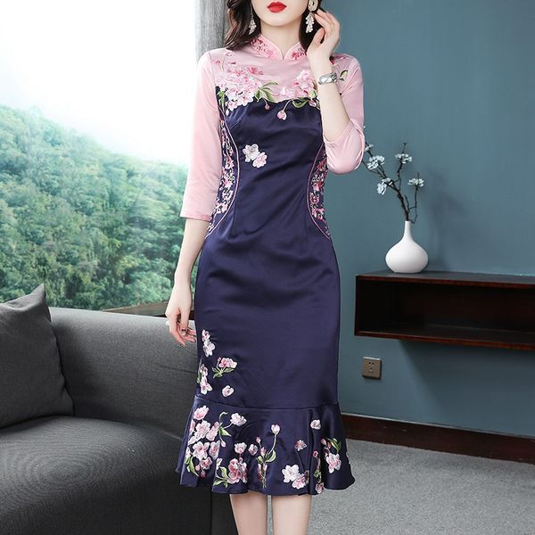 elegant modern chinese dress qipao embroidery mermaid dresses for women fashion vintage vestidos midi long oriental dress 11752, Red
elegant modern chinese dress qipao embroidery mermaid dresses for women fashion vintage vestidos midi long oriental dress 11752, Red