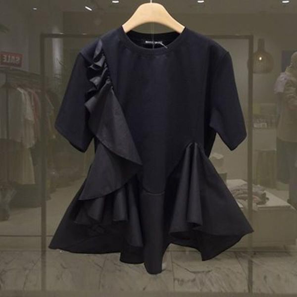 women's t-shirt aysmmetrical summer japan cute ruffles women casual clothes short sleeve falbala irregular korea streetwear tshirt, White
women's t-shirt aysmmetrical summer japan cute ruffles women casual clothes short sleeve falbala irregular korea streetwear tshirt, White