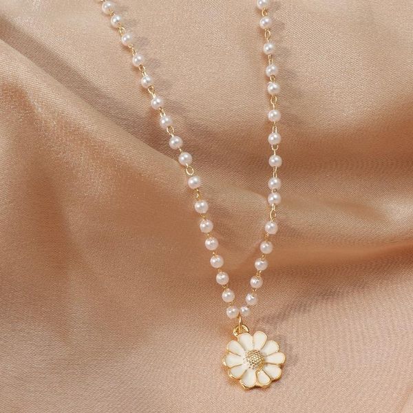 imitation pearl necklace gold color sunflower pendant necklaces women clavicle chain jewelry accessories choker flowers charm, Golden;silver
imitation pearl necklace gold color sunflower pendant necklaces women clavicle chain jewelry accessories choker flowers charm, Golden;silver