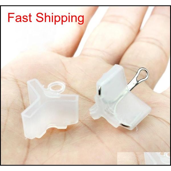 100 pcs/lot white plastic treble fishing hooks sleeve size 1#-5# protective fishhooks good fishing hook fishing accessories cmkox dp2ek