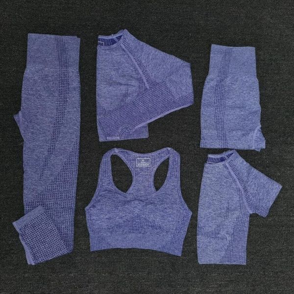 women 5 pcs seamless yoga set fitness sports suits gym clothing t-shirts+high waist leggings+bra+shorts workout u6mi, Gray
women 5 pcs seamless yoga set fitness sports suits gym clothing t-shirts+high waist leggings+bra+shorts workout u6mi, Gray
