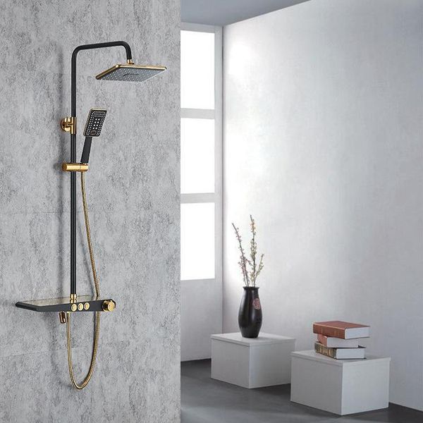black&gold shower faucet set bathroom & storage rack handheld shower head swivel tub spout bidet sprayer head
black&gold shower faucet set bathroom & storage rack handheld shower head swivel tub spout bidet sprayer head