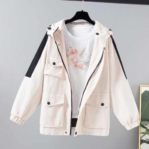 women's jackets autumn windbreaker women streetwear short hooded jacket female zipper casual harajuku letter printing coats korean outw, Black;brown
women's jackets autumn windbreaker women streetwear short hooded jacket female zipper casual harajuku letter printing coats korean outw, Black;brown