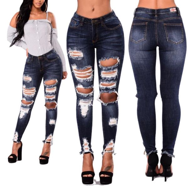 women's pants & capris female ripped jeans fashion pencil hole stretch skinny for women washed denim jean slim high street trousers 202, Black;white
women's pants & capris female ripped jeans fashion pencil hole stretch skinny for women washed denim jean slim high street trousers 202, Black;white
