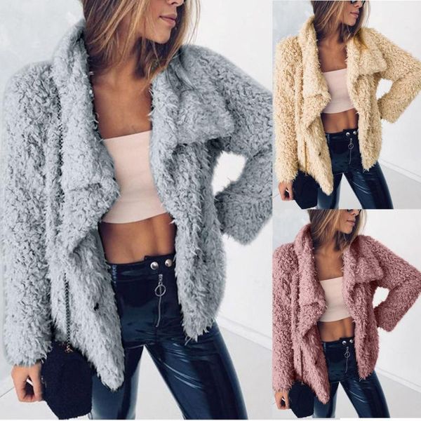 women's jackets fashion winter warm faux fur long sleeve solid casual jacket coat for women 40h, Black;brown
women's jackets fashion winter warm faux fur long sleeve solid casual jacket coat for women 40h, Black;brown